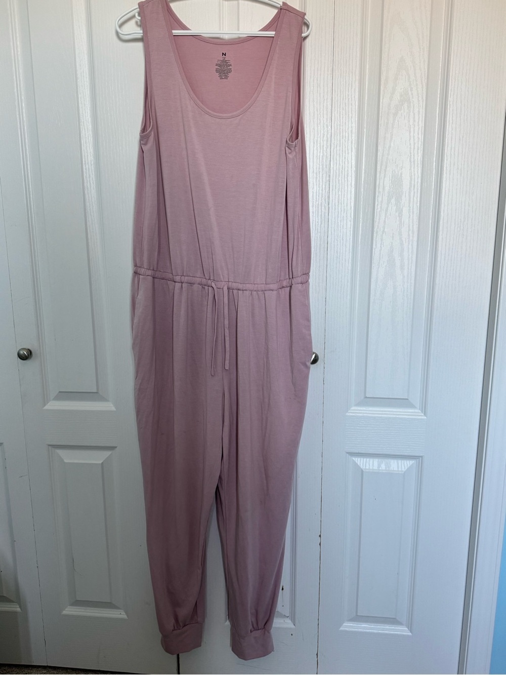 Natori Sleeveless Drawstring Jumpsuit in Dusty Rose